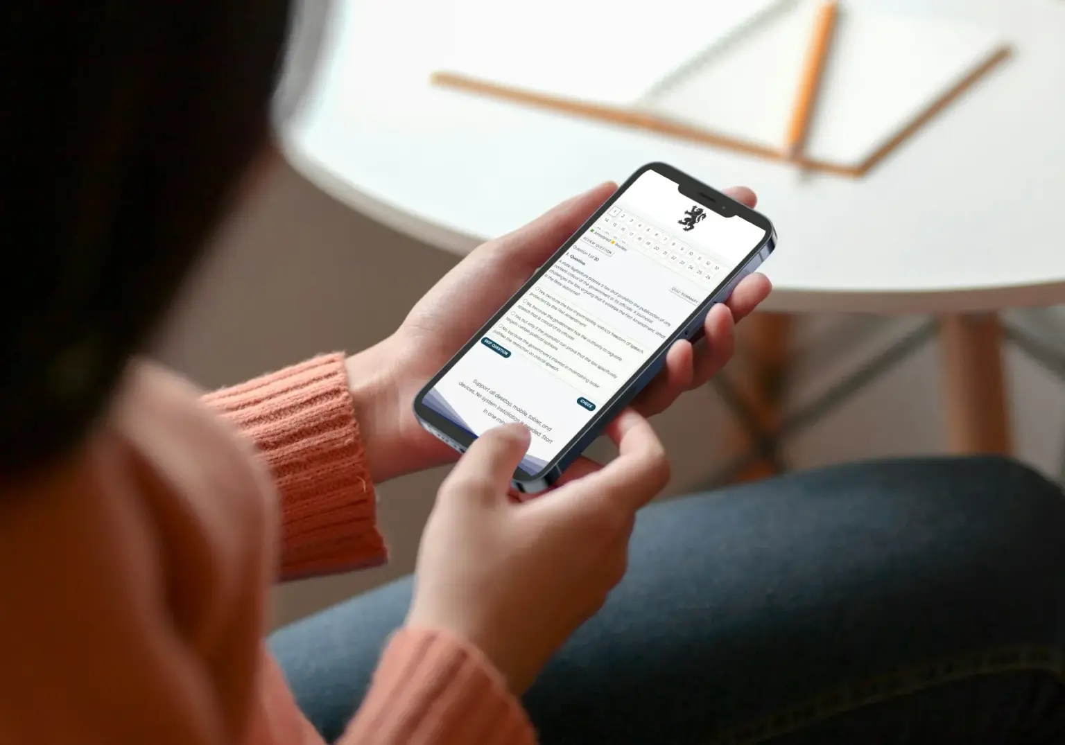 Candidate using Speech Cert on mobile